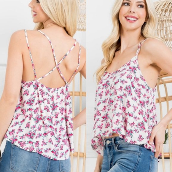 27978 Strappy Floral Tank Top - Picture 2 of 3